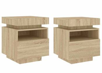 vidaXL Szafki nocne z LED, 2 szt., dąb sonoma(SKU:836789)