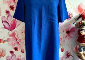 mango basics sukienka elegancka luźny fason chabrowa polecam