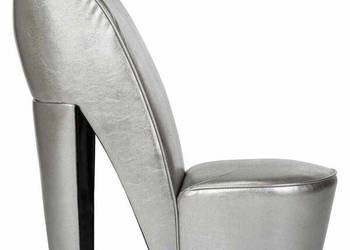 vidaXL Fotel w kształcie buta na obcasie, srebrny(SKU:248649)