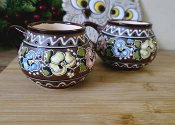 Ekskluzywne, Ręcznie Malowane Kubki Ceramiczne 2 szt.