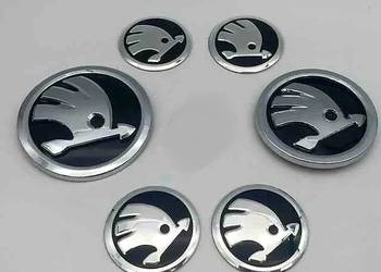 Zestaw emblemat znaczek logo Skoda - 6 szt.
