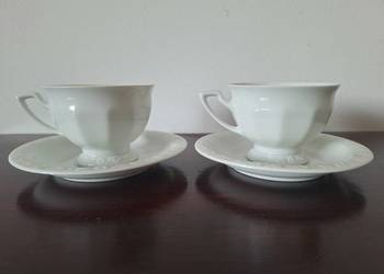 Rosenthal Maria Biała 2 zestawy do mokki filiżanka ze spodkiem porcelana