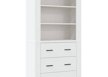 Wysoka szafka biała materiał drewnopochodny WM-3185391