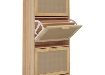 Szafka na buty brązowa 52x25x115 cm materiał drewnopochodny WM-345650
