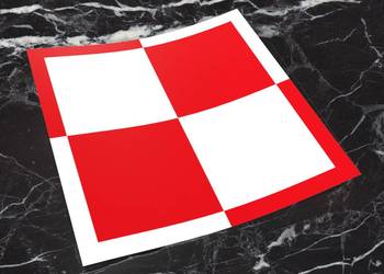 Naklejka SZACHOWNICA LOTNICZA 6 x 6 cm polska