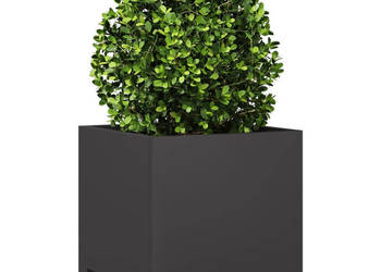 Donice ogrodowe 2 szt. czarne 30x30x30 cm stalowe WM-851186