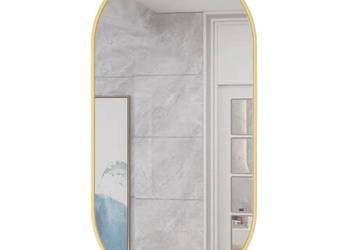 Duże lustro owalne ścienne 100x50 cm złota rama