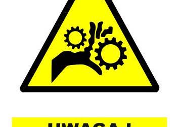 Naklejka Uwaga! Niebezpieczeństwo wciągnięcia dłoni GE014