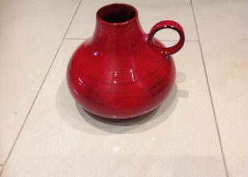 Wazon Ceramiczny Szkliwiony STEULER Czerwony  Sygnowany