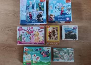 Zestaw 6 x puzzle i 1 x gra ortograficzna dla dzieci 3-5 lat