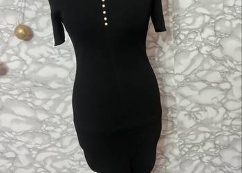 Czarna sukienka prążek biust 90/100 uniwersalna