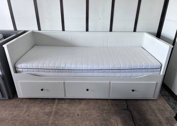 IKEA HEMNES Łóżko Leżanka z 3 szufladami, 2 materace, białe Transport