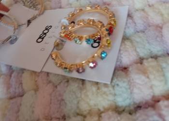 ASOS/ Bogato zdobione kolczyki tęczowe,  koła/ NOWE