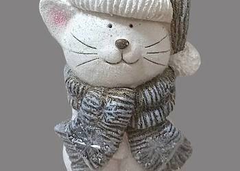 Urocza dekoracja figurka świąteczna kot z oświetleniem LED