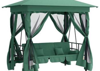 vidaXL Altanka ogrodowa z rozkładaną huśtawką, zielona(SKU:363327)