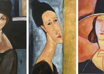 Trzy obrazy do gabinetu Portrety kobiet - Amedeo Modigliani