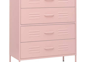 Szafka z szufladami różowa 80x35x1015 cm stalowa WM-336202