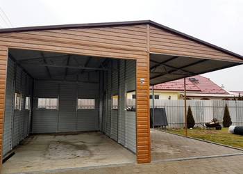 Blaszana montowana hala 7×6,5m – złoty dąb