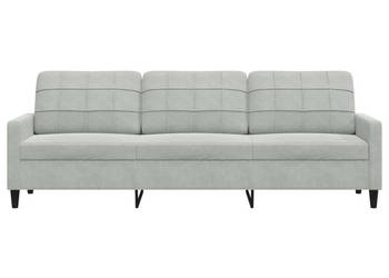 Sofa 3-osobowa jasnoszary 210 cm obita aksamitem WM-4007644