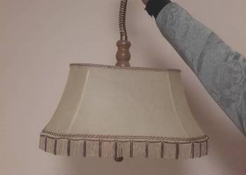 lampa wisząca wintage retro bilard sztuczna skóra regulowana wysokość