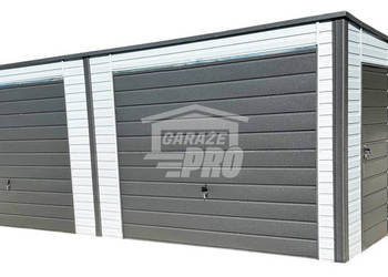 Garaż blaszany 7x6 m 2x brama uchylna drzwi dach GP772