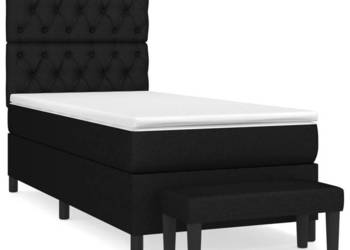Łóżko z Materacem Kontynentalne Czarne Do Sypialni 80x200 cm WM-3136791