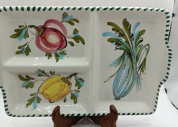 Talerz dzielony kabaret na przystawki orzeszki warzywa