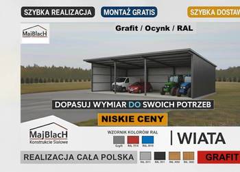 WIATA Grafitowa / GARAŻ BLASZANY / GRAFIT /Hala Stalowa/ RAL  - Maj-BlacH