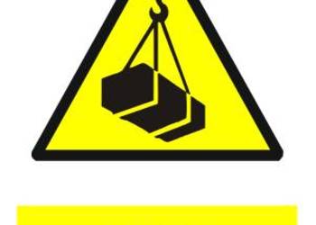 Naklejka Uwaga! Wiszące przedmioty 10 x 15 mm wariant A GF013