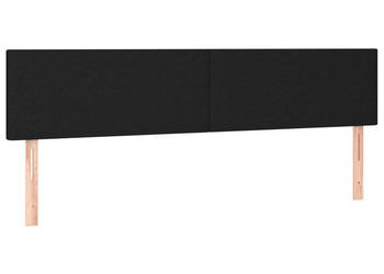 Zagłówek do łóżka z LED czarny 200x5x78/88 cm tkanina WM-3121356