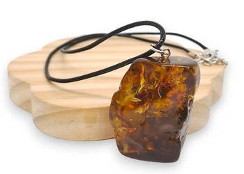 Zawieszka wisiorek z bursztynu, BURSZTYN bałtycki bryłka #990