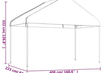 Namiot ogrodowy z dachem biały 2007x408x322 m polietylen WM-3155517