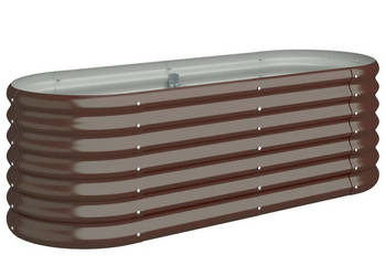 Podwyższona donica malowana proszkowo stal 114x40x36 cm brąz WM-318865