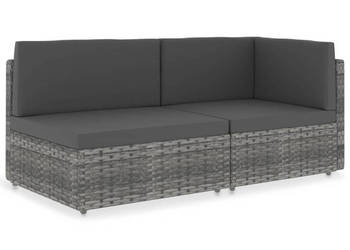 Sofa modułowa 2-osobowa rattan PE szara WM-49524