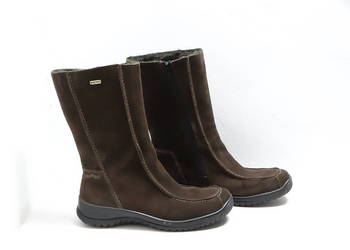 Kozaki Śniegowce Legero Gore-Tex Zamszowe Ciemny Brąz Rozmiar 39 Wkładka 25