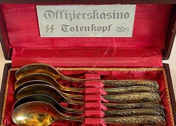 Komplet łyżeczek pozłacanych z kantyny oficerskiej Wehrmacht