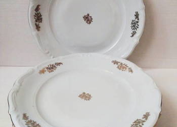 5 płytkich dużych talerzy Wałbrzych vintage PRL