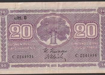 FINLANDIA 20 MARKKAA  marek 1939
