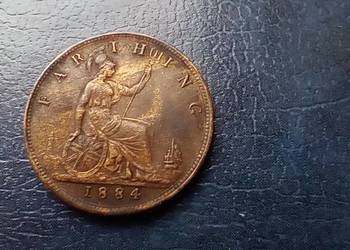 Stare monety 1 farthing 1884 Anglia