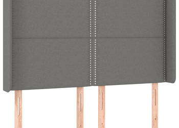 Zagłówek do łóżka z LED ciemnoszary 147x16x118/128cm tkanina WM-3123907