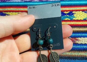 Kolczyki metalowe pióra boho, hippi, etno, orient, folk