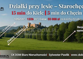 Działki przy lesie – 15 min do Kielc