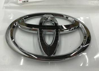 NOWY emblemat przyklejany Toyota 100x75mm srebrny