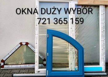 Okno PCV 80x100 2 Szybowe R- Rozwierne U- Uchylne Niebieskie Obustronnie