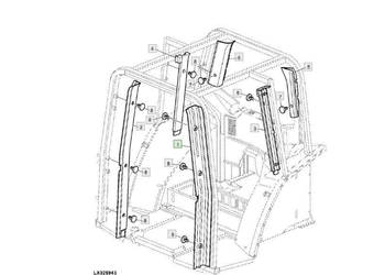 John Deere 6920S - osłona akustryczna obicie plastik wnętrza L173420 LEWA