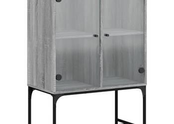 Szafka ze szklanymi drzwiami szary dąb sonoma 69x37x100 cm WM-836551
