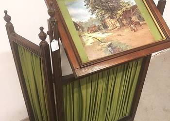 Drewniany składany parawan kominkowy Anglia lata 20/30te w85