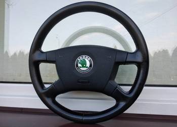 Skoda Fabia I 1 kierownica skórzana skóra Airbag