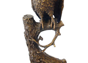 Sowa na konarze figura z brązu rzeźba symbol mądrości Sowa na konarze figura z brązu rzeźba symbol mądrości