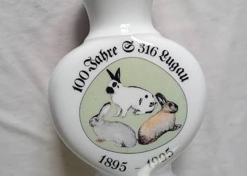 Wazon okolicznościowy - 100-lecie związku hodowców królików. Lugau, 1995 r.